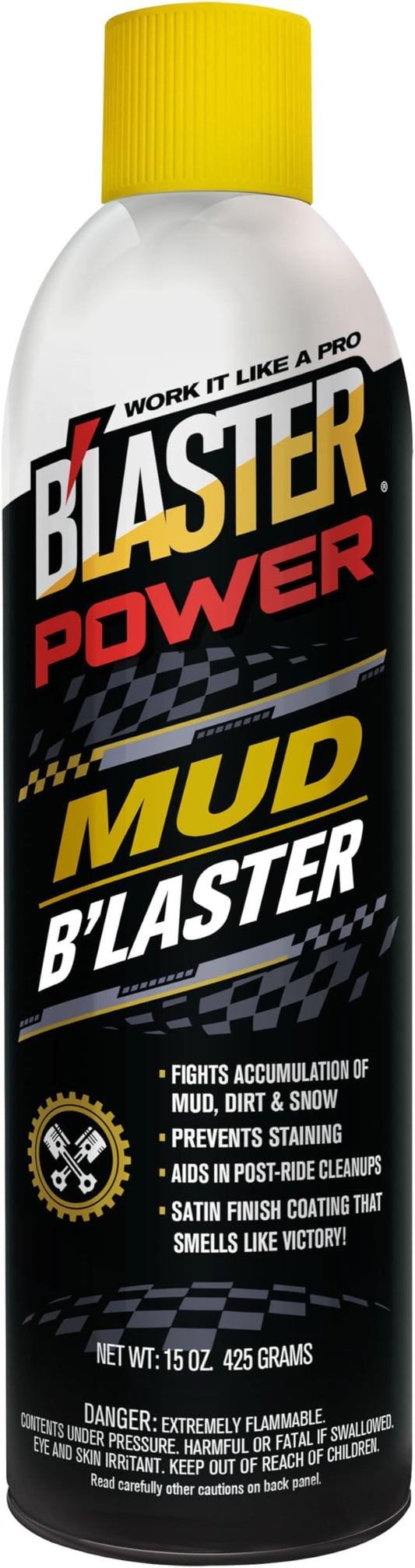 B’laster Mud Defender Spray – Power B’laster for Off-Road Vehicles – Non-Stick Barrier Helps Prevent Mud Buildup, Speeds Up Cleanup, Detailing Supplies for UTVs, ATVs & More – 15oz (Case of 6)