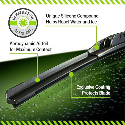 TRICO Silicone Ceramic Automotive Replacement Windshield Wiper Blade, Ceramic Coated Silicone Super Premium All Weather includes 26 inch & 26 inch Beam blades for Select Mercedes-Benz Models (90-2626)