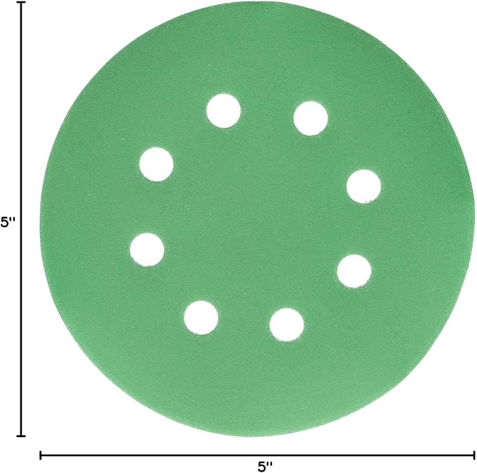Dura-Gold Premium 3000 Grit 5" Green Film Sandpaper Discs, 8 Hole Pattern Dustless, 50 Discs - Hook & Loop Backing for Orbital DA Sander, Detailing Finishing Color Sanding Automotive Paint Woodworking