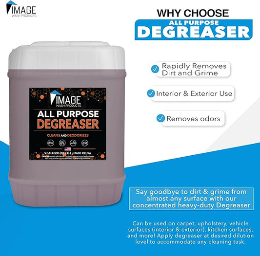 Image Wash Products All Purpose Foaming Degreaser - 5 Gal. - Works On Interior/Exterior Surfaces - Engine Bay Cleaner/Car Interior Cleaner/Tire Degreaser - Heavy Duty