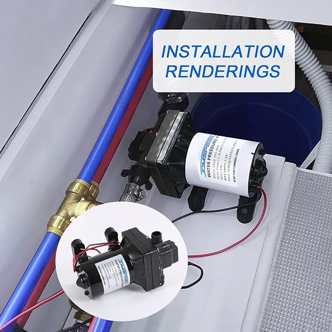 3.0 GPM 12V 55 PSI Revolution Water Pump Compatible with Camper, RV, Shower, Sprayer Replace# 4008-101-A65, 4008-101-E65