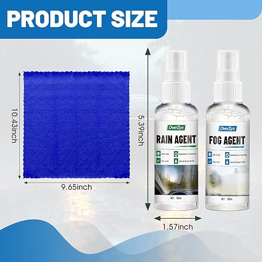 OverZyn Windshield Water Repellent, Windshield Fog Prevention Long-Lasting Water Repellency and Fog Prevention Ensure a Clear and Continuous Field of Vision for Windshields Car Window Eyeglass Lenses