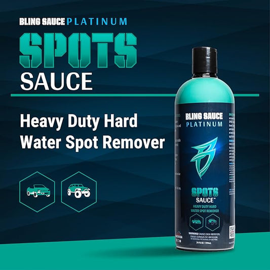Bling Sauce Platinum Spots Sauce, Heavy-Duty Hard Water Spot Remover for Cars, Trucks, SUVs, 24oz.