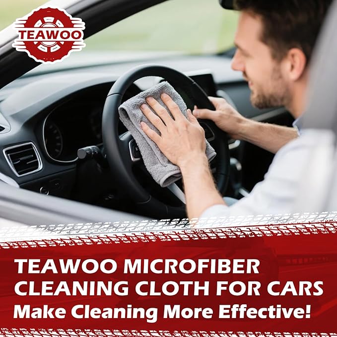 Microfiber Cleaning Cloths Bulk-18 Pack, Gray Microfiber Towels for Cars, Ultra Absorbent Microfiber Towel Weave Grime & Liquid for Streak-Free Mirror Shine - Car Washing Cloth, 12x12 inches