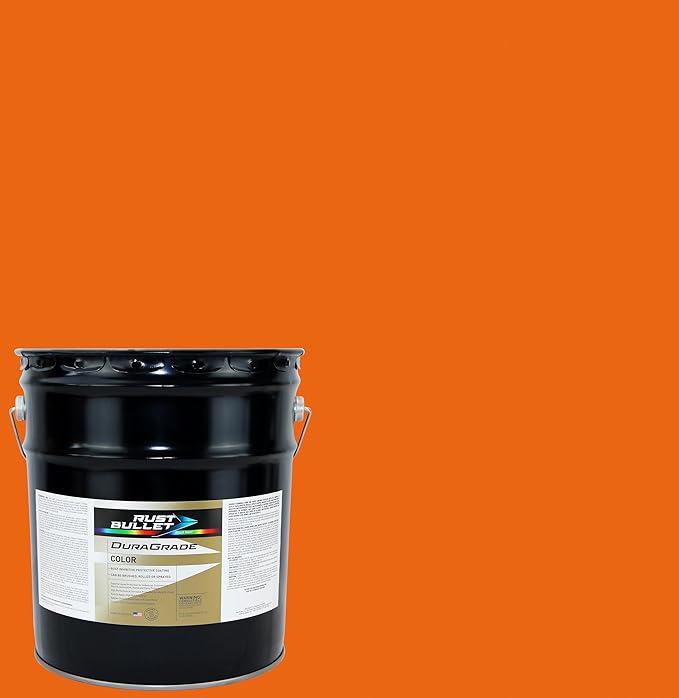 RUST BULLET DuraGrade Color - Orange - 5 Gallon - Advanced Technology Corrossion Control, Rust Inhibitor & Protective Coating, Exceptional Adhesion, UV Resistant