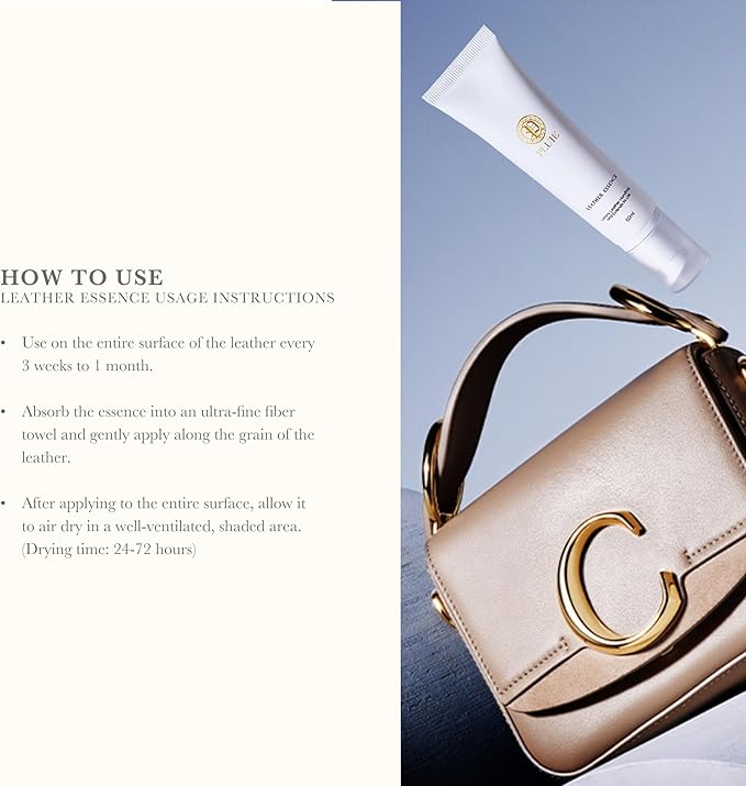 Leather Conditioner Essence for Luxury Handbags, Couches, Purse, High-End Care for Fine Leather Oil Type Made in Korea
