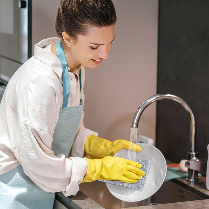 BTIFU 6 Pcs New Upgrade Steel Wire Dishcloth,Multipurpose Reusable Non Scratch Wire Dishcloth,Metal Dish Cloth Wet and Dry,for Kitchen Cleaning,Sinks, Dishes,Stove Top