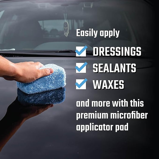 Chemical Guys Premium Grade Microfiber Applicator Pads - Ultra-Soft Foam Core, Safe for Sealants, Tire Dressings, Interior and Exterior Detailing, Car, Truck, SUV, RV, Motorcyle Care, 8 Pack