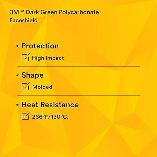 3M Polycarbonate Faceshield WP96C, Dark Green, 82702-00000, Pack of 1