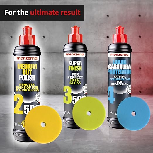menzerna Medium Cut Polish 2500" I Abrasive Polishing Compound for Medium Scratches and Signs of Use I Buffing and Polishing Compound for Scratch Repair & a Glossy Finish I Silicone Free I 8 fl oz.