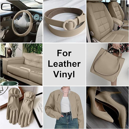 drtulz Beige Leather Recoloring Balm, Leather Color Restorer Conditioner, Leather Repair Kits for Vinyl Furniture, Sofa, Car Seats, Shoes - Repair Leather Color on Faded & Scratched Leather Couches