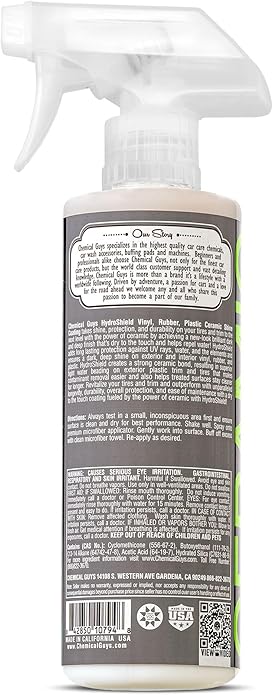 Chemical Guys HydroShield Vinyl, Rubber & Plastic Ceramic Shine Coating - Plastic Restorer for Interior & Exterior Trim, Tires & Trim - Restores Shine, Safe for Cars, Trucks & RVs, 16 fl oz