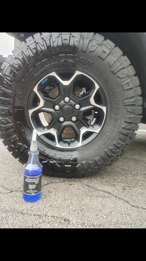 LANE'S Super Blue Tire Dressing Spray | High-Gloss Car Tire Shine Spray | No Sling, No Run, Long Lasting | Protects from Cracks & UV Rays | Non-Greasy Automotive Dressing & Cleaner | 32oz