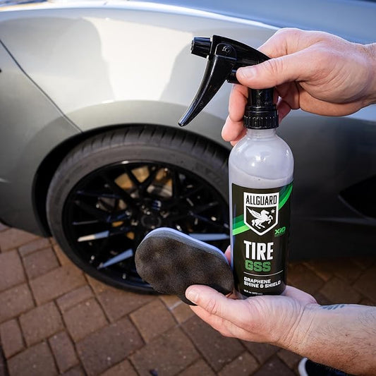 Tire GSS – XiO2™ Tire Shine Spray with Graphene Forms Tri-Molecular Bond to Rubber – Water-Resistant, Long-Lasting Protection – Satin Black Finish – Easy, No-Sling Application with Applicator Pad