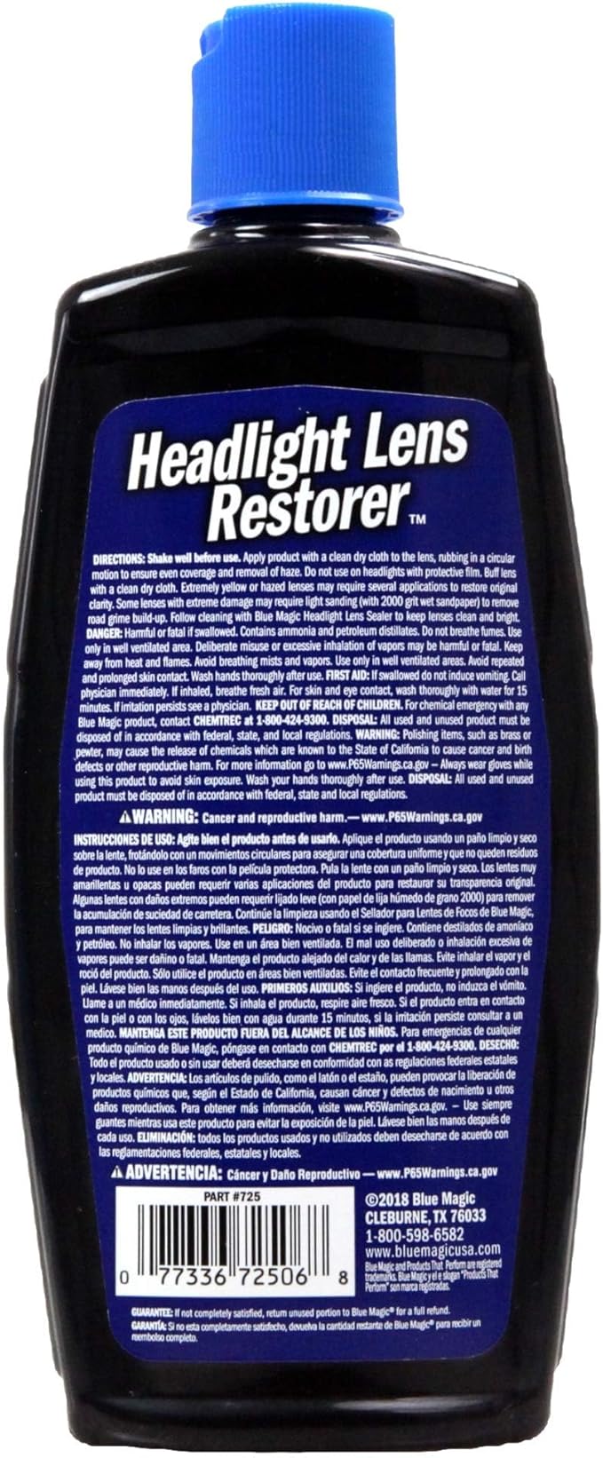 MPD Cobalt Charm Headlight Restorer – 8 oz | Removes Yellowing, Haze & Oxidation | Restores Lens Clarity & Brightness | Enhances Nighttime Visibility