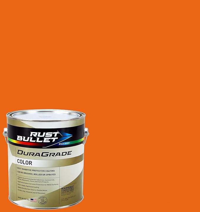 RUST BULLET DuraGrade Color - Orange - 1 Gallon - Advanced Technology Corrossion Control, Rust Inhibitor & Protective Coating, Exceptional Adhesion, UV Resistant