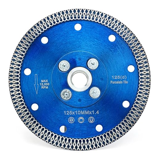 ZERICHIVE 5" Super Thin Diamond Tile Blade with Flange for Cutting Porcelain Tile Stone