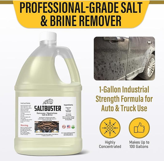 woolwax SALTBUSTER Salt & Brine Remover/Neutralizer for Auto & Trucks, Concentrated PH Neutral Formula, 1 Gallon Makes 100 Gallons
