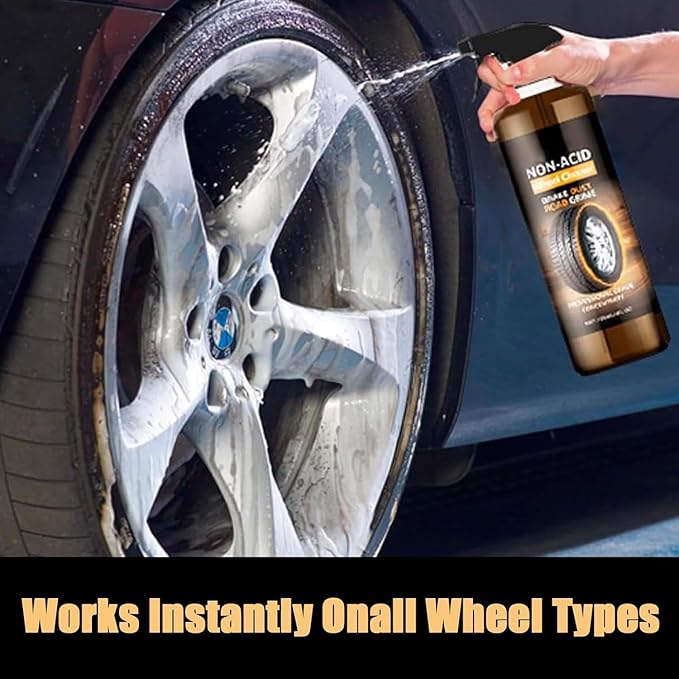 3 Pcs Wheel Cleaner, Wheelblaze Tire Cleaner Versatile and Powerful Rust Converter Car Detailing Kit, Turn Filthy Wheels into Instant Shine for Safe On Most Rim Finishes