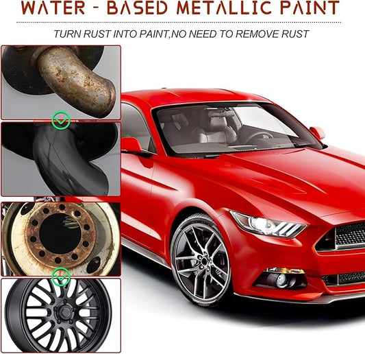 winblot Rust Conversion Agent 300g, Multi-Functional Anti-Rust Paint, Water-Based Metallic Paint, Rust Remover for Metal,Universal Anti-Rust Paint Rust Removal Conversion Agent (Black)