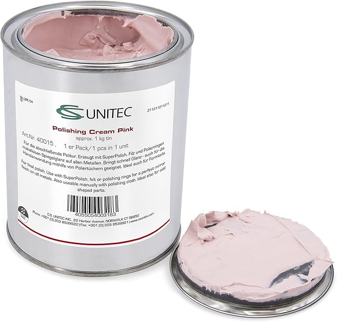 CS Unitec | 40015T PTX Pink Polishing Cream | Can 2.2lbs | Metal Buffer Polisher Machine Accessory for Grinder Tool