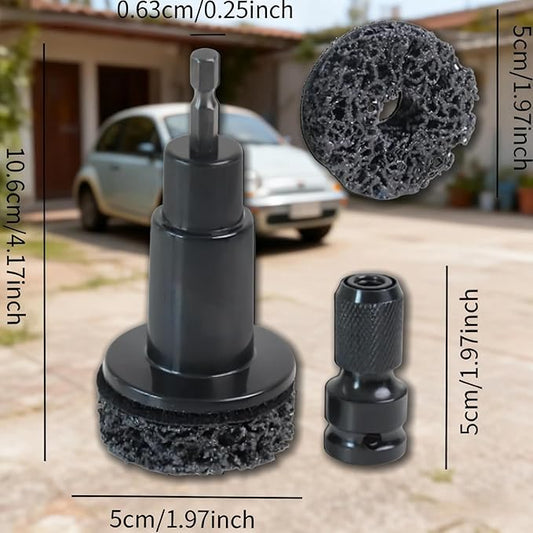 Wheel Hub Resurfacing Kit,Wheel Hub Cleaning Kit, Brake Hub Cleaning Kit Includes 5 Pads,Quick Rust Removal for Lug Studs and Rotors,Fits Power Drill or 1/2" Impact Driven Wrenches