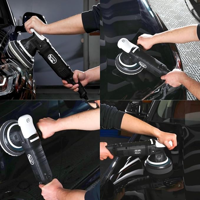 Car Buffer Polisher, 6-Inch Dual Action Polisher for Car Detailing, 15mm Random Orbital Car Polisher with 6 Variable Speeds1800-4800RPM, DA Polishers Kit for Car Detailing/Polishing/Waxing