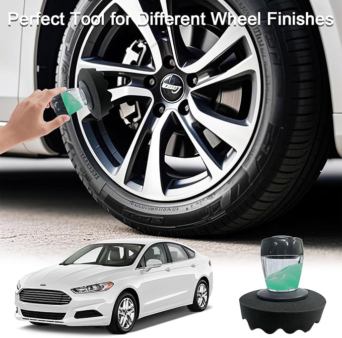 Large Flow Tire Shine Application, Reusable Car & Truck Tire Dressing Applicator Pad, Works with All Tire Shine & Gels, Achieves Drip-Free Results (XL)