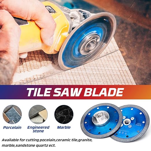 ZERICHIVE 5" Super Thin Diamond Tile Blade with Flange for Cutting Porcelain Tile Stone