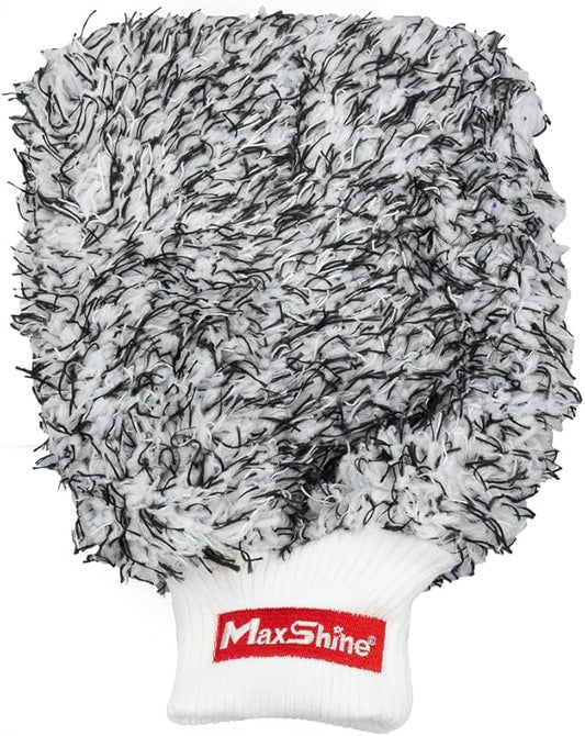 Maxshine Universal Black & White Microfiber Wash Mitt – Premium Scratch-Free, Lint-Free Mitt for Washing Cars, Trucks & Motorcycles – Reusable Auto Detailing Accessory