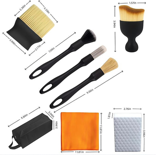 8PCS car Interior Cleaning kit, car Interior Cleaning Brush, car Cleaning Sponge, Cleaning Cloth and Storage Bag - a car Cleaning Supplies Set, Suitable for Cars, Trucks, and car Gifts