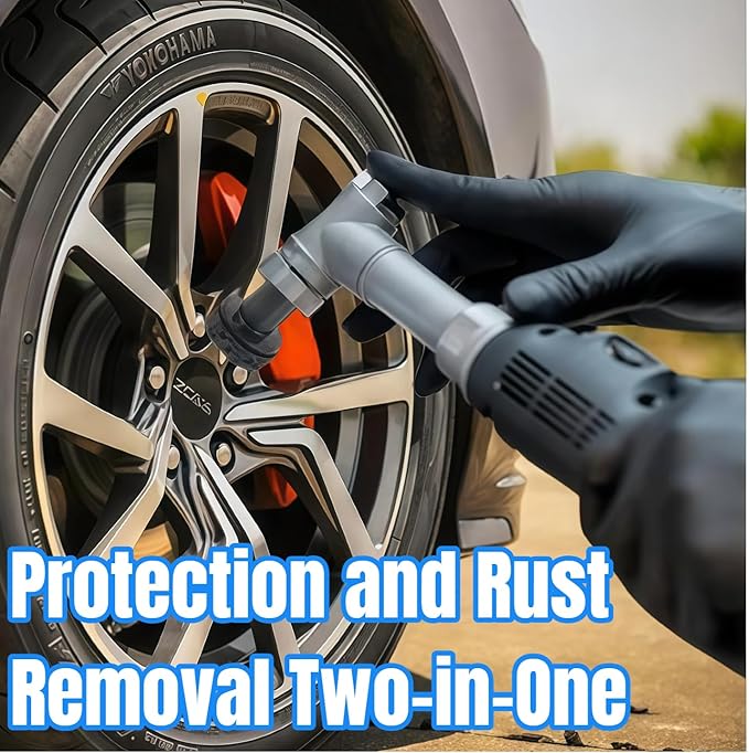 Wheel Hub Cleaning Tool Kit, Professional Brake Hub & Wheel Stud Cleaner with 8 Grinding Heads, Rust Removal & Resurfacing Kit for Car, Truck and SUV Maintenance, Fits Power Drill