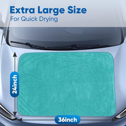 HOMEXCEL Car Drying Towel (36"x 24"), 1200GSM Ultra Absorbent Car Cleaning Cloth, Streak-Free Microfiber Drying Towel, Great for Cars, Trucks, SUVs, RVs, Motorcycles