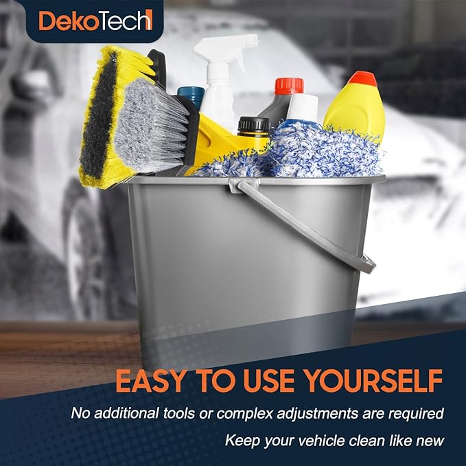 Dekotech Premium Microfiber Car Wash Mitts โ Ultra-Soft, Lint-Free & Scratch-Free Chenille Gloves for Maximum Suds, Streak-Free Shine & Effective Hand Washing (2 Pack)