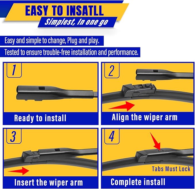 3 wipers Replacement for 2016-2021 2022 2023 Toyota CHR, Windshield Wiper Blades Original Equipment Replacement - 26"/16"/14" (Set of 3)