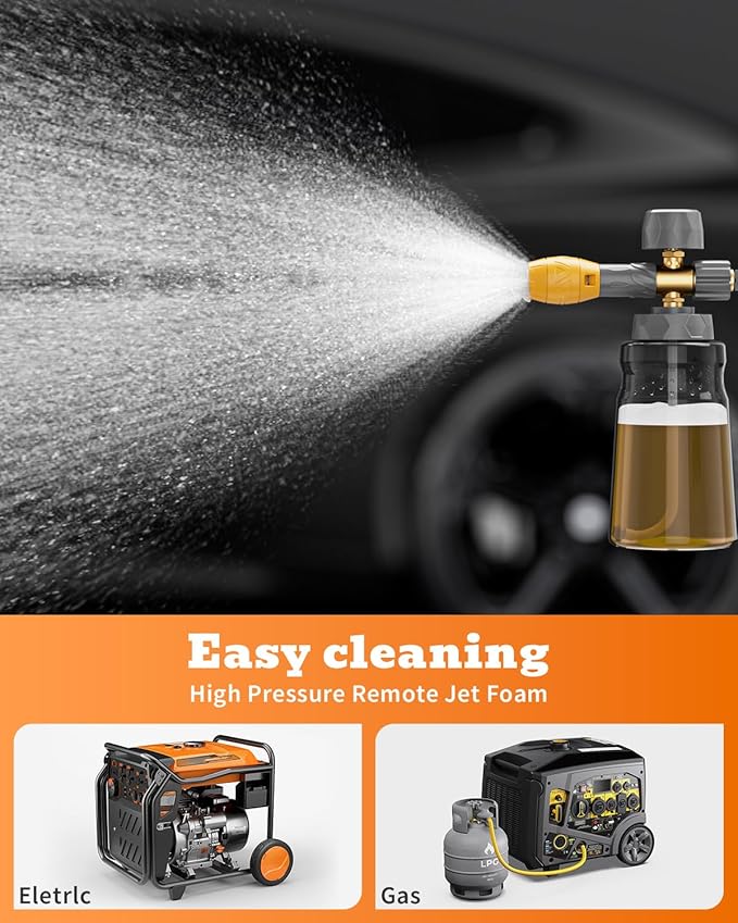 Foam Cannon for Pressure Washer, Car Wash Foam Gun Kit, Tool Daily Foam Cannon with 1/4 Inch Quick Connector, Soap Cannon for Pressure Washer, Car Foam Sprayer