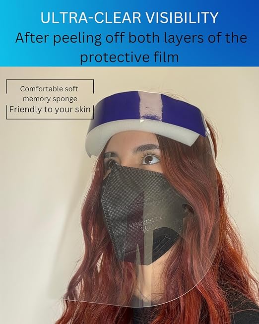 Mystic Romance 10 Pack Face Shields – Reusable Anti-Fog Full Face Protection – Clear Safety Gear for Work, Salons & Travel