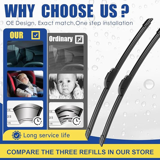 3 wipers Replacement for 2009 2010 2011 2012 2013 2014 2015 Honda Pilot Windshield Wiper Blades Original Equipment Replacement - 22"+21"+14" (Set of 3) U/J HOOK