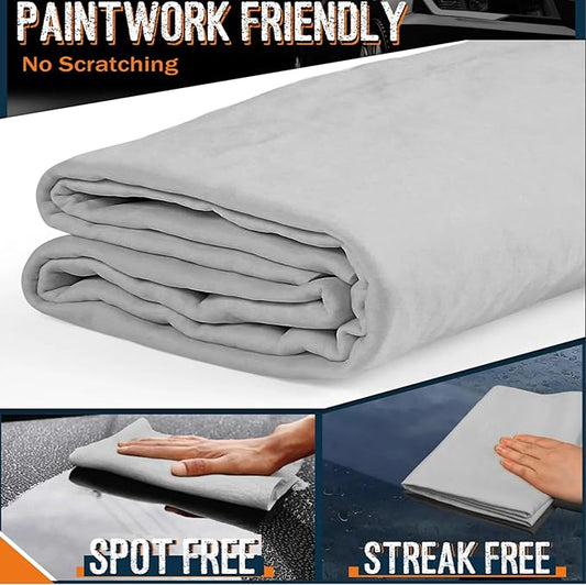 Premium Absorbent Car Drying Towel 2 Pack 26/''x17/'' Super Soft Shammy Towel for Vehicle Reusable Chamois Cloth for Car Drying Dust Remove Bathroom Scratch/Spot/Streak Free Gray Gray