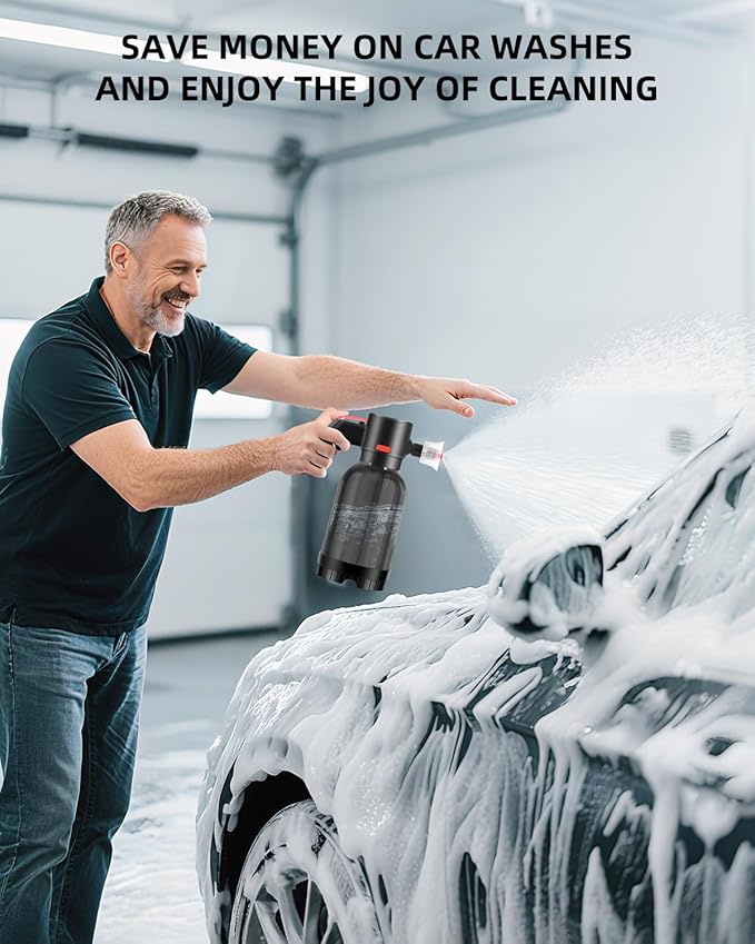 Uten Cordless Electric Foam Sprayer - 2L Foam Pump Sprayer, Car Washing Applicator, Tangle-Free for Cars, Daily Cleaning, Pets