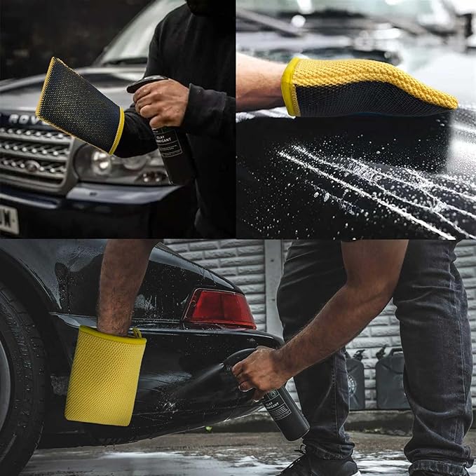 Auto Detailing Clay Mitt 1 Pack 8.5x5.7 inches, Fine Grade Microfiber Clay Bar Wash Mitt, Clay Eraser Mitt for Car Detailing, Magic Clay Bar Mitt, Removes Debris from Your Paint, Glass, Wheels