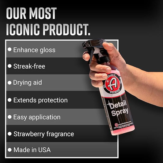 Adam's Detail Spray (2-Pack) - Quick Waterless Detailer Spray for Car Detailing, Washing, Polishing & Vehicle Claying
