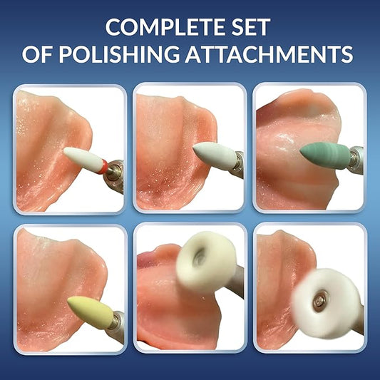 USB Polishing Machine, Portable Electric Mini Polisher 35000 RPM for Edge Correction Smoothing After Repair Cleaning Creating a Shiny Surface, Polishing Head Set with Step-by-Step Instructions
