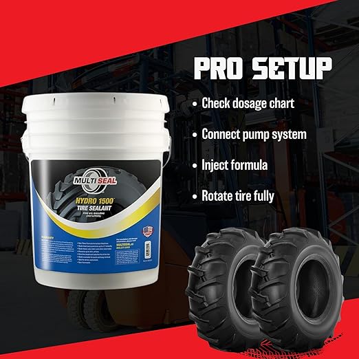 MULTI SEAL HYDRO 1500 Propylene Glycol Based Formula - Liquid Ballast-Filled Tire Sealant for Flat and Puncture Prevention, 5-Gallon Pail with Pump