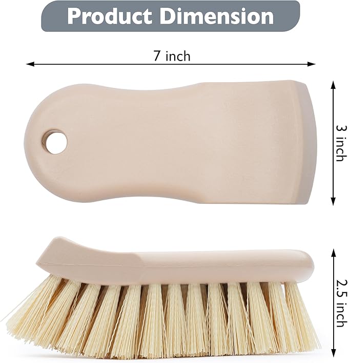 Nanoskin 2-Pack 6-Inch HD Professional Interior & Upholstery Cleaning Brushes for Car Care - Durable Polypropylene Bristles, Auto Detailing and Grime Removal | Ergonomic Design for Hard-to-Reach Areas