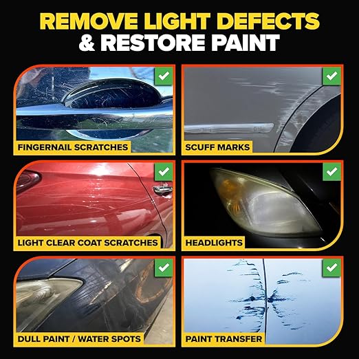 Carfidant Scratch Repair and Swirl Remover - Car Paint Scratch Remover & Restorer Kit with Buffer Pad - Polishing & Waxing Kits - Compound for Vehicles Paint Repair - 8.4 fl. Oz.
