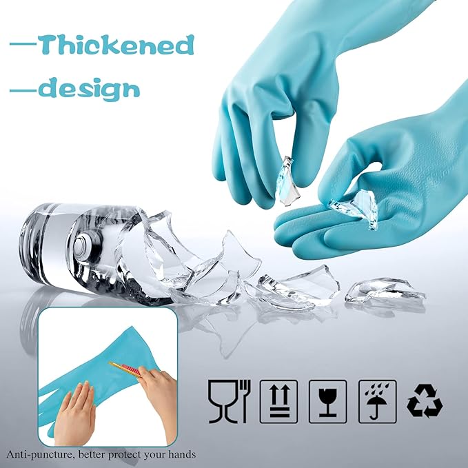 Gandeer 36 Pair Reusable Household Gloves Long Rubber Dishwashing Gloves Kitchen Cleaning for Dishes Clean Gardening