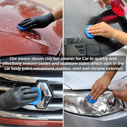 Car Clay Bars Auto Detailing 400g and Clay bar Lubricant Tablets 8 Pack(1pcs=16 oz) Clay bar kit for Car Detailing Damage Free Cleaning