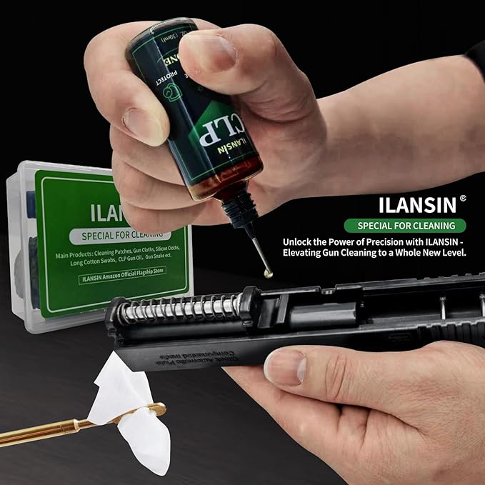 ILANSIN 3000/1500PCS Gun Cleaning Patches+CLP Oil,2"x2" Lint Free Gun Cleaning Cloth,Professional Wipes for Shot Pistol/All Caliber of Firearms.Store in Box Can Store Gun Cleaning Kit,Choose Your Set