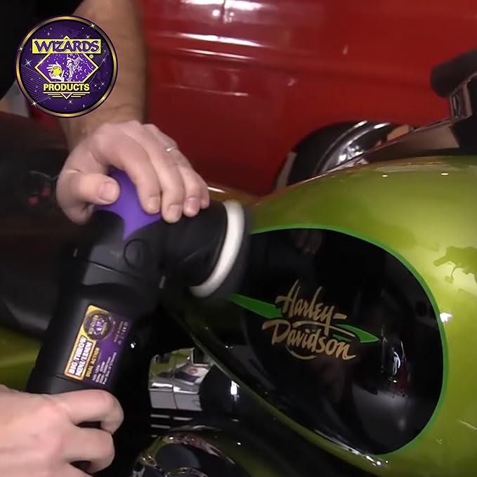 Wizards Mini Buffing System - Cuts, Polishes, Applies Wax and Removes Swirls - for All Paints and Hard Surfaces - Comes with 1/4 Shank Drill Adaptor - Auto Detailing Supplies for Beginners